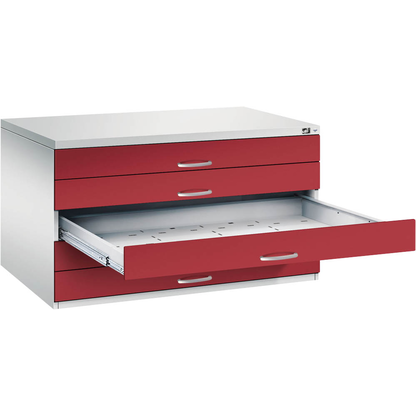 Artikelbild für CP 7200 Planschrank lichtgrau, rubinrot 5 Schubladen 135,0 x 96,0 x 76,0 cm, 1 St., Artikelnummer 682827
