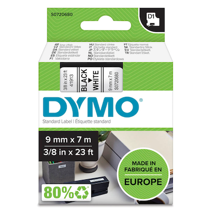 Artikelbild 2 für DYMO Schriftband D1 41913 (40913) S0720680, 9 mm, schwarz auf weiß, 1 St., Artikelnummer 335174
