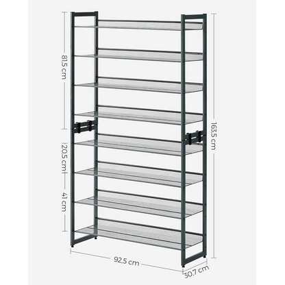 Artikelbild 2 für SONGMICS Schuhregal grau 92,5 x 30,7 x 163,5 cm, 1 St., Artikelnummer 760669