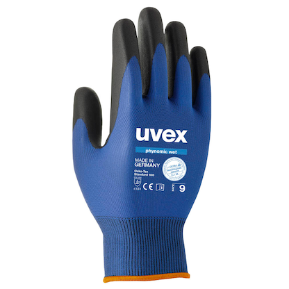 Artikelbild für uvex unisex Arbeitshandschuhe phynomic WET blau Größe 9, 1 Paar, Artikelnummer 158992