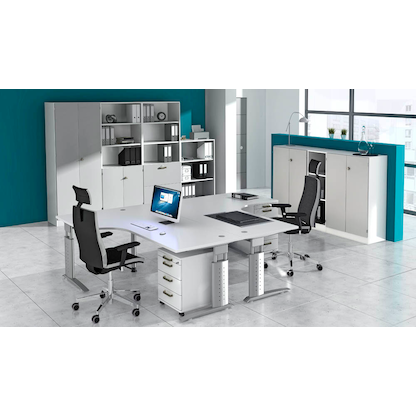 Artikelbild 5 für HAMMERBACHER Aktenschrank Haziender, V6100/5/5/SG lichtgrau 4 Fachböden 80,0 x 42,0 x 200,4 cm, Artikelnummer 792531