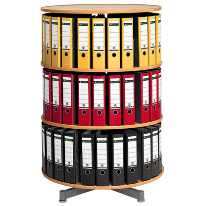 Artikelbild für reef Ordnerdrehsäule buche bis zu 72 Ordner, Etagen einzeln drehbar, H: 123,0 cm, Artikelnummer 677914