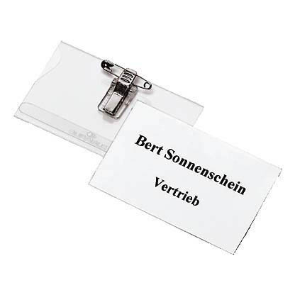 Artikelbild für DURABLE Namensschilder mit Kombiklemme 9,0 x 5,4 cm, 5 St., Artikelnummer 490466