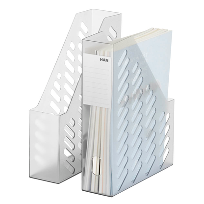 Artikelbild für HAN Stehsammler Klassik brillant 1602-69D grau-transparent Kunststoff, DIN A4, 2 St., Artikelnummer 541037