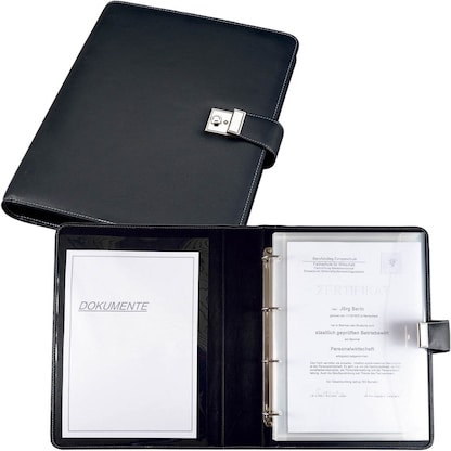 Artikelbild für Alassio Ringbuchmappe Lederimitat DIN A4 schwarz, Artikelnummer 175303
