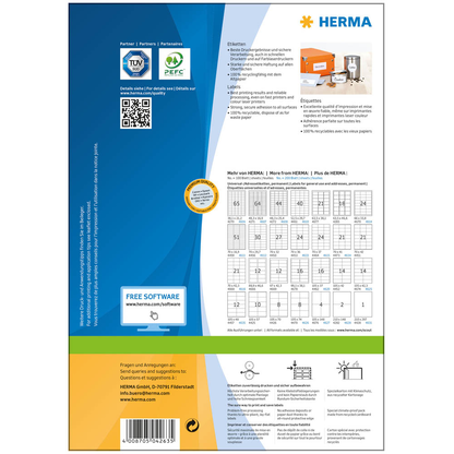 Artikelbild 4 für HERMA Etiketten 4263 weiß 70,0 x 33,8 mm, 100 Blatt, Artikelnummer 245613