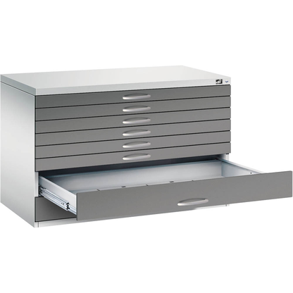Artikelbild für CP 7100 Planschrank lichtgrau, stahlgrau 8 Schubladen 110,0 x 76,5 x 76,0 cm, 1 St., Artikelnummer 682652