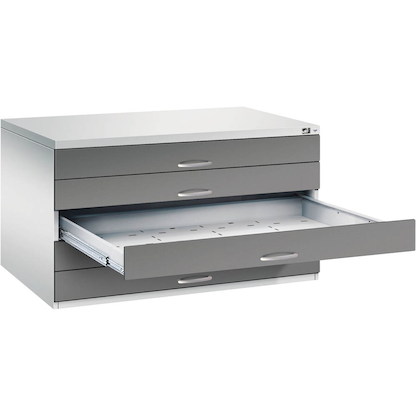 Artikelbild für CP 7200 Planschrank lichtgrau, stahlgrau 5 Schubladen 135,0 x 96,0 x 76,0 cm, 1 St., Artikelnummer 682810