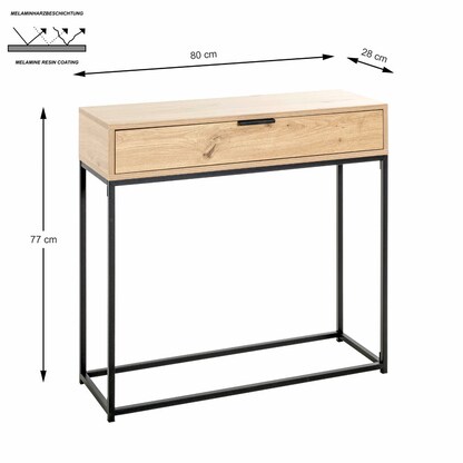 Artikelbild 2 für HAKU Möbel Konsolentisch rechteckig Spanplatte eiche 80,0 x 28,0 x 77,0 cm, 1 St., Artikelnummer 340218
