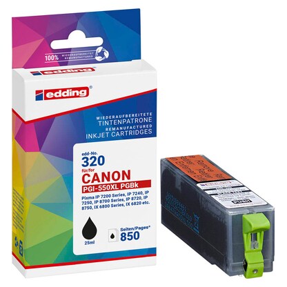Artikelbild für edding EDD-320 schwarz Druckerpatrone kompatibel zu Canon PGI-550 XL, Artikelnummer 426837