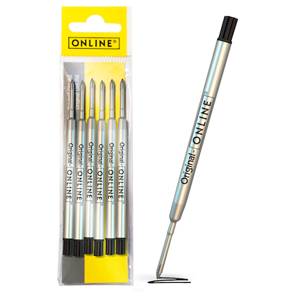 Artikelbild für ONLINE® Kugelschreiberminen M schwarz, 6 St., Artikelnummer 238289