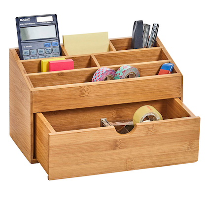 Artikelbild für Zeller Schreibtisch-Organizer natur Bambus 6 Fächer 25,4 x 12,5 x 15,0 cm, Artikelnummer 685366