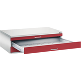 Artikelbild 1 für CP 7200 Planschrank lichtgrau, rubinrot 3 Schubladen 135,0 x 96,0 x 42,0 cm, 1 St., Artikelnummer 682702