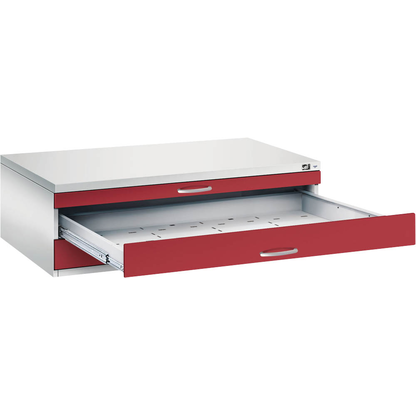 Artikelbild für CP 7200 Planschrank lichtgrau, rubinrot 3 Schubladen 135,0 x 96,0 x 42,0 cm, 1 St., Artikelnummer 682702
