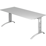 Artikelbild 1 für HAMMERBACHER FS19 höhenverstellbarer Schreibtisch lichtgrau rechteckig, C-Fuß-Gestell silber 180,0 x 80,0 cm, Artikelnummer 866006
