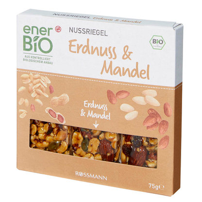Artikelbild 5 für enerBiO Bio Erdnuss & Mandel Nussriegel 3 Riegel, Artikelnummer 328514