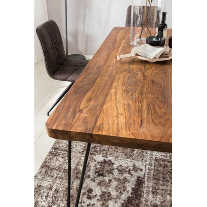 Artikelbild 10 für WOHNLING Esstisch sheesham rechteckig, Haarnadelbeine schwarz, 200,0 x 80,0 x 76,0 cm, Artikelnummer 904942