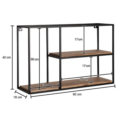 Artikelbild 2 für WOHNLING Wandregal mango, schwarz 60,0 x 18,0 x 40,0 cm, 1 St., Artikelnummer 208649