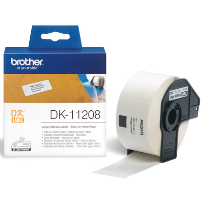 Artikelbild für brother Etikettenrolle für Etikettendrucker DK11208 weiß, 38,0 x 90,0 mm, 1 x 400 Etiketten, Artikelnummer 639179