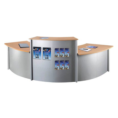 Artikelbild 5 für Kerkmann Empfangstheke Genua gebogen, buche, silber 118,0 x 70,0 x 115,0 cm, Artikelnummer 359174