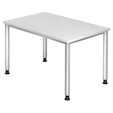 Artikelbild 1 für HAMMERBACHER Orbis höhenverstellbarer Schreibtisch weiß rechteckig, 4-Fuß-Gestell silber 120,0 x 80,0 cm, Artikelnummer 637518