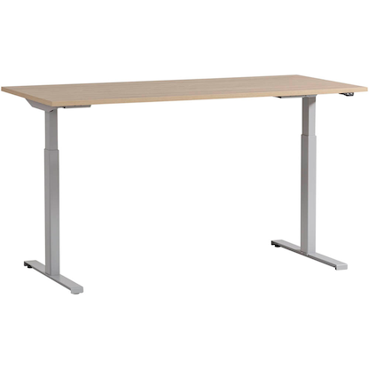 Artikelbild 6 für MÖBELPARTNER Antero elektrisch höhenverstellbarer Schreibtisch eiche rechteckig, T-Fuß-Gestell silber 160,0 x 75,0 cm, Artikelnummer 172526