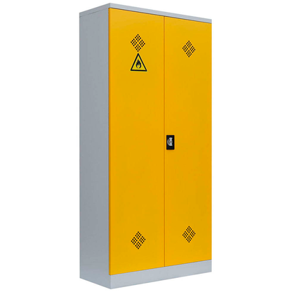 Artikelbild für LÜLLMANN Umweltschrank 566256 rapsgelb, lichtgrau 4 Fachböden 91,6 x 42,2 x 195,0 cm, aufgebaut, 1 St., Artikelnummer 183687