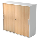 Artikelbild 1 für HAMMERBACHER Schiebetürenschrank, V1753S/W/E/RE weiß, eiche 2 Fachböden 120,0 x 40,0 x 110,0 cm, Artikelnummer 593018