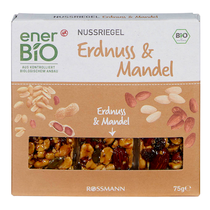 Artikelbild für enerBiO Bio Erdnuss & Mandel Nussriegel 3 Riegel, Artikelnummer 328514