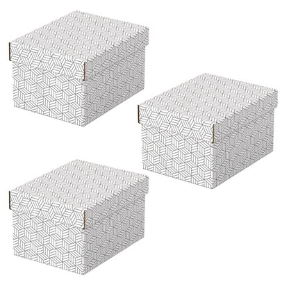 Artikelbild für Esselte Home Aufbewahrungsboxen 6,5 l weiß 20,0 x 25,5 x 15,0 cm, 3 St., Artikelnummer 652244