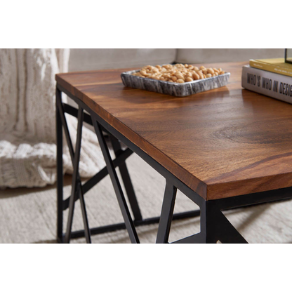 Artikelbild 5 für WOHNLING Couchtisch quadratisch Massivholz sheesham 60,0 x 60,0 x 35,0 cm, 1 St., Artikelnummer 906984