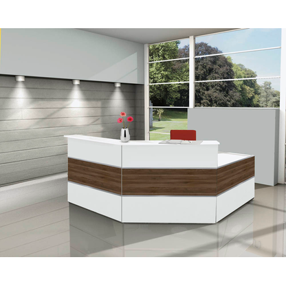 Artikelbild 7 für Kerkmann Empfangstheke gerade, weiß, nussbaum 135,0 x 92,0 x 108,0 cm, Artikelnummer 261659