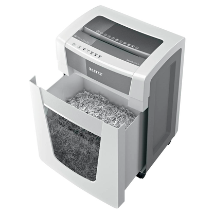Artikelbild 5 für LEITZ IQ Office Pro Aktenvernichter mit Partikelschnitt P-4, 4 x 40 mm, bis 20 Blatt, weiß, Artikelnummer 634701