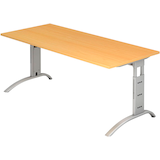 Artikelbild 1 für HAMMERBACHER FS19 höhenverstellbarer Schreibtisch buche rechteckig, C-Fuß-Gestell silber 180,0 x 80,0 cm, Artikelnummer 867224