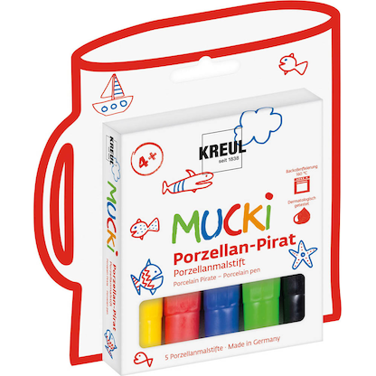 Artikelbild 2 für KREUL MUCKI Pirat Porzellanstifte farbsortiert 2,0 - 5,0 mm, 5 St., Artikelnummer 114909