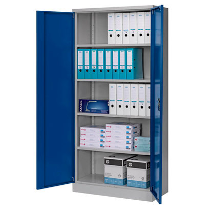 Artikelbild 9 für Gürkan Stahlschrank 108850 lichtgrau, enzianblau 4 Fachböden 92,0 x 42,0 x 195,0 cm, zerlegt, 1 St., Artikelnummer 451435