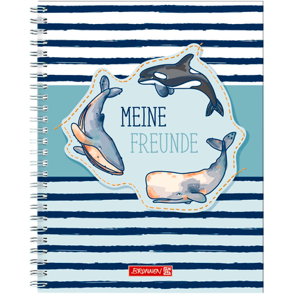 Artikelbild 2 für BRUNNEN Freundebuch Happy Ocean ca. DIN A5 liniert, blau Hardcover 80 Seiten, 1 St., Artikelnummer 163057