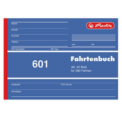 Artikelbild 3 für herlitz Fahrtenbuch, Pkw mit Kraftstoffverbrauch Formularbuch 601, 1 St., Artikelnummer 402174