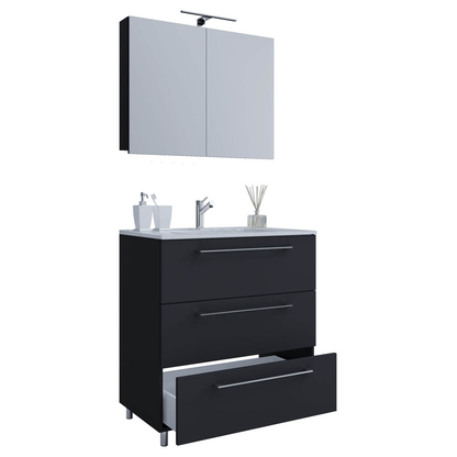 Artikelbild für VCM my bath Badmöbel-Set 3-teilig Schubo 914358 schwarz 80,0 x 46,0 x 86,0 cm, Artikelnummer 389054
