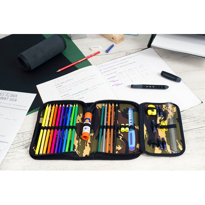 Artikelbild 4 für EBERHARD FABER Federmäppchen befüllt Camouflage grün 32-teilig, 19,6 x 13,2 cm, Artikelnummer 106718