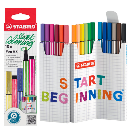 Artikelbild für STABILO Pen 68 Filzstifte farbsortiert, 18 St., Artikelnummer 515329