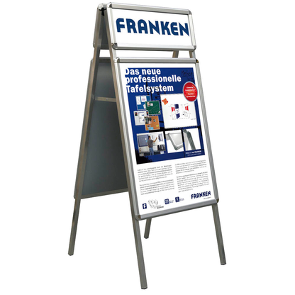 Artikelbild für FRANKEN Kundenstopper Standard Plus silber DIN A1 4 Fächer 64,0 x 74,5 x 155,1 cm, 1 St., Artikelnummer 570402
