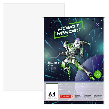 Artikelbild für BRUNNEN Malblock ROBOT HEROES DIN A4 100 g/qm, 75 Blatt, 1 St., Artikelnummer 689848