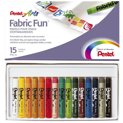 Artikelbild für Pentel Fabric Fun Stoffmalkreide farbsortiert 15 St., Artikelnummer 824065