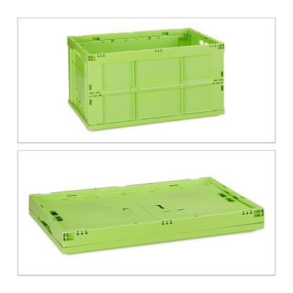 Artikelbild 2 für relaxdays Klappbox 60,0 l grün 58,5 x 40,0 x 31,5 cm, 1 St., Artikelnummer 364366