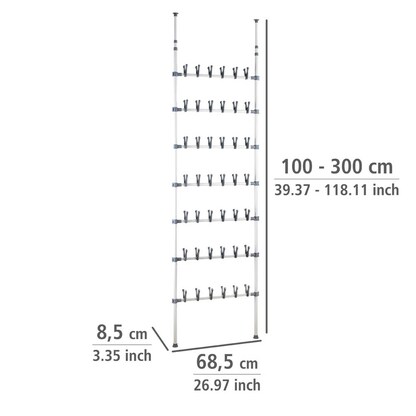 Artikelbild 4 für WENKO Teleskop-Schuhregal Atlas weiß 68,5 x 8,5 x 100,0 - 300,0 cm, 1 St., Artikelnummer 532198