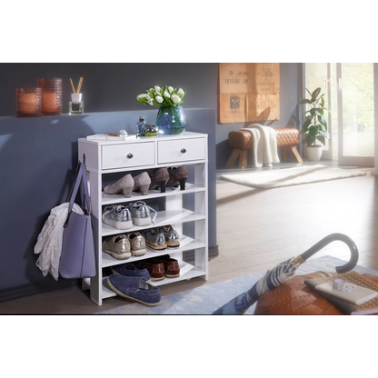 Artikelbild 3 für WOHNLING Schuhregal weiß 60,0 x 24,0 x 79,0 cm, 1 St., Artikelnummer 909412