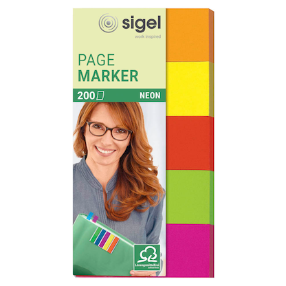 Artikelbild für SIGEL NEON Haftmarker farbsortiert 5x 40 Streifen, Artikelnummer 255992
