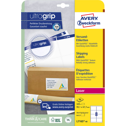 Artikelbild 2 für AVERY Zweckform Versandetiketten L7165-40 weiß 99,1 x 67,7 mm, 40 Blatt, Artikelnummer 557488