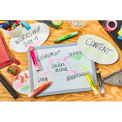 Artikelbild 2 für STABILO MARKdry Neon Whiteboard- und Flipchart-Marker farbsortiert 1,0 - 10,0 mm, 4 St., Artikelnummer 692147